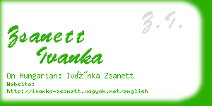 zsanett ivanka business card